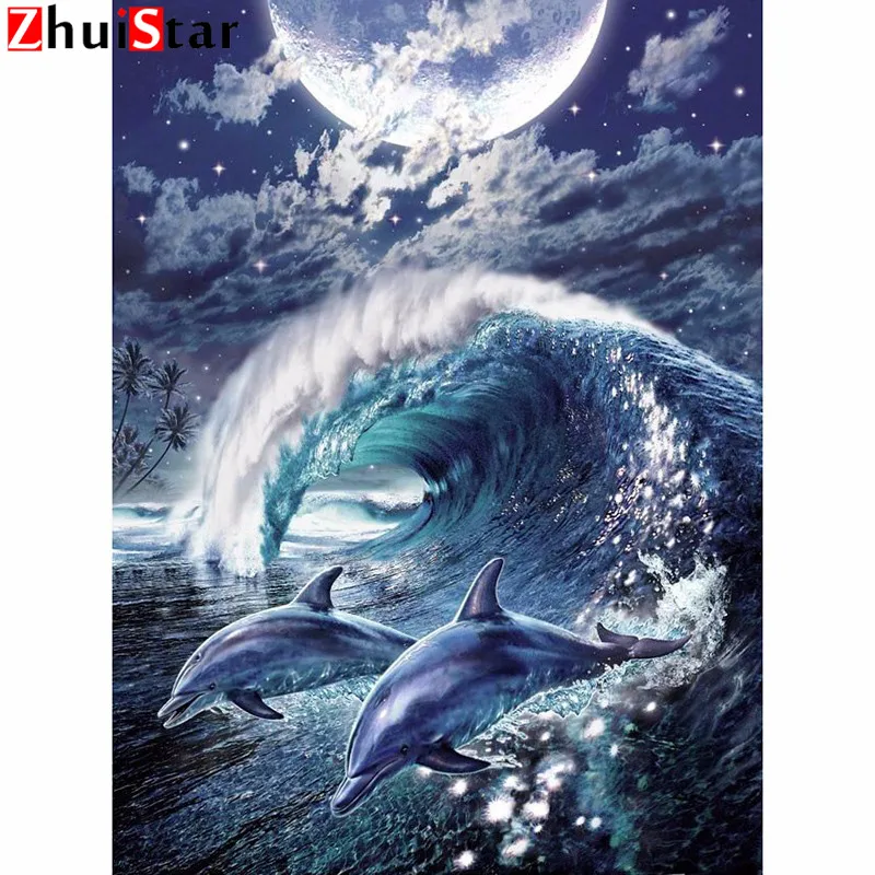 New Dolphin Moon sea Embroidery 5D DIY Diamond Painting Full circular Diamond Cross Stitch Rhinestone Mosaic Painting decor XY1
New Dolphin Moon sea Embroidery 5D DIY Diamond Painting Full circular Diamond Cross Stitch Rhinestone Mosaic Painting decor XY1