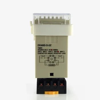 

DH48S-S-2Z high quality AC 220V repeat cycle DPDT time relay with socket DH48S series 220VAC delay timer with base