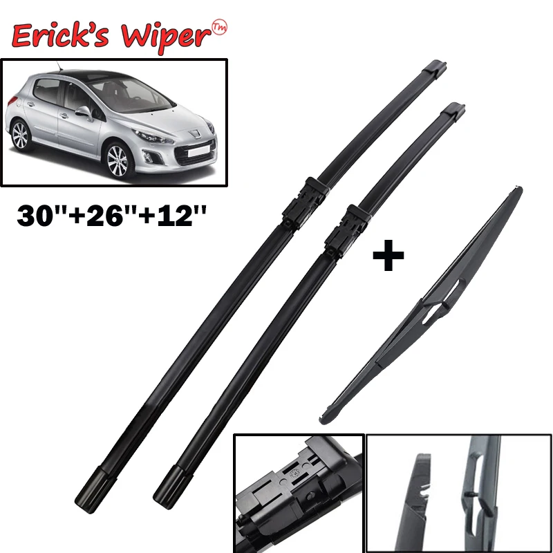 Erick's Wiper Front Rear Wiper Blades Set For Peugeot 308 T7 Hatchback 2007-2013 Windshield Windscreen Front Window 30"+26"+12"
Erick's Wiper Front Rear Wiper Blades Set For Peugeot 308 T7 Hatchback 2007-2013 Windshield Windscreen Front Window 30"+26"+12"