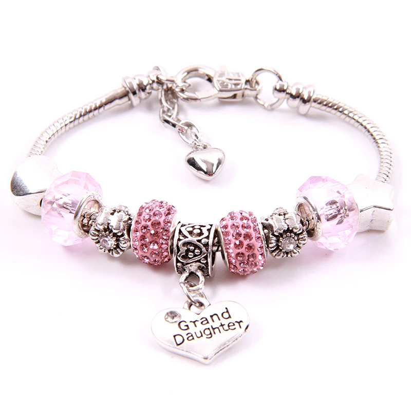 Pandora Charms Heart Bracelet 2020 Crystal Granddaughter Chain Bracelet Pink Bff Lucky Bangles Silver Plated For Women Girl Gift
Pandora Charms Heart Bracelet 2020 Crystal Granddaughter Chain Bracelet Pink Bff Lucky Bangles Silver Plated For Women Girl Gift
