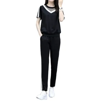 5xl 2019 Summer Casual Women Striped short Sleeve Hollow Out two piece set Tops + pants Suit Sets Plus Size Women's Costumes
5xl 2019 Summer Casual Women Striped short Sleeve Hollow Out two piece set Tops + pants Suit Sets Plus Size Women's Costumes