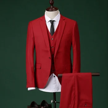 Wedding Groom Tuxedos for Men Prom Stage Notched Lapel 3 Piece Causal Business Men Suits Set (Jacket + Pants + Vest)
Wedding Groom Tuxedos for Men Prom Stage Notched Lapel 3 Piece Causal Business Men Suits Set (Jacket + Pants + Vest)