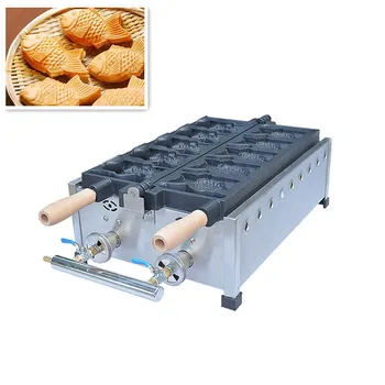 Commercial 6pcs Non-stick Gas Fish Shap Waffle Maker Red Bean Fish Waffle Taiyaki Maker Stainless Steel Bread Baker
Commercial 6pcs Non-stick Gas Fish Shap Waffle Maker Red Bean Fish Waffle Taiyaki Maker Stainless Steel Bread Baker