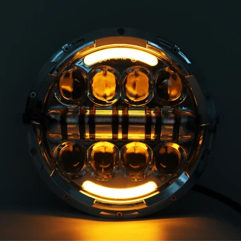 7 Inch Round Headlight LED 80W with Amber Signal Halo Angle Eyes H4 to H13 Adapter For Motorcycle
7 Inch Round Headlight LED 80W with Amber Signal Halo Angle Eyes H4 to H13 Adapter For Motorcycle