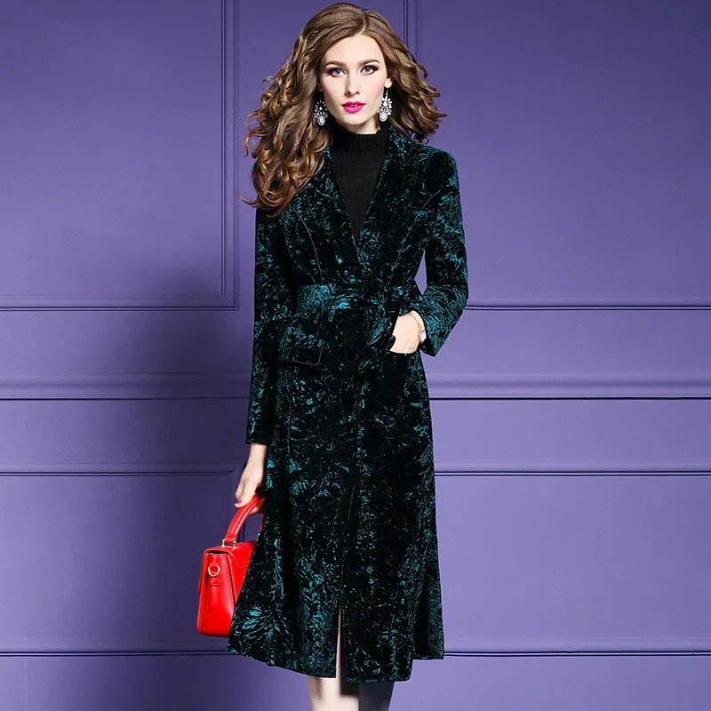 2019 New Women Velvet Trench Coat Fashion Single Breasted Chic Belt Outerwear Elegant Slim Fit OL Windbreaker Female Long Coats
2019 New Women Velvet Trench Coat Fashion Single Breasted Chic Belt Outerwear Elegant Slim Fit OL Windbreaker Female Long Coats
