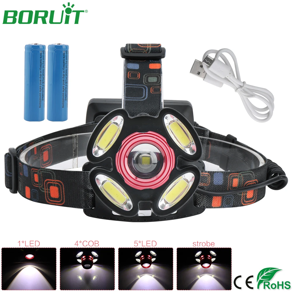 BORUiT XML T6 LED Headlamp Flashlight Zoomable Rechargeable Head Torch Waterproof Portable Camping Hunting Lanterna Headlights
BORUiT XML T6 LED Headlamp Flashlight Zoomable Rechargeable Head Torch Waterproof Portable Camping Hunting Lanterna Headlights