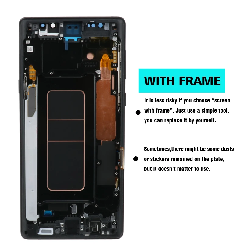 Сенсорный ЖК дисплей с рамкой 6 4'' для SAMSUNG GALAXY Note 9 Note9 N960F|Экраны мобильных