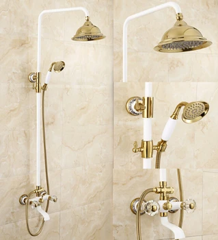 Luxury High Quality Gold & white Bathroom Rainfall Shower Set, Shower Faucet Euro-style Bath & Shower Faucet Set, Wall Mounted
Luxury High Quality Gold & white Bathroom Rainfall Shower Set, Shower Faucet Euro-style Bath & Shower Faucet Set, Wall Mounted
