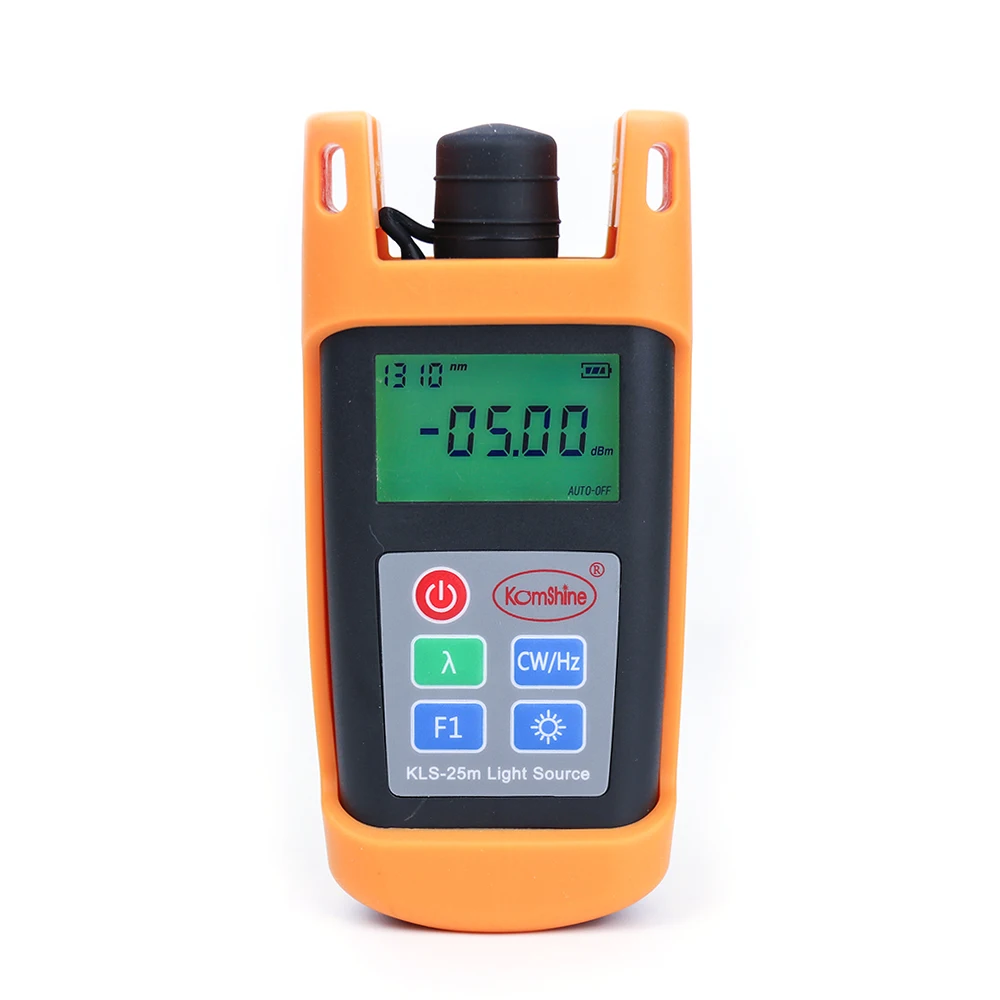 -5dBm Output Power Fiber Optic Laser Source 1310/1550nm Komshine KLS-25M-S Singlemode Optical Light Source Tester
-5dBm Output Power Fiber Optic Laser Source 1310/1550nm Komshine KLS-25M-S Singlemode Optical Light Source Tester