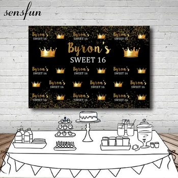 Sensfun Sweet 16 Birthday Party Backdrop Crown Gold Glitter Black Backgrounds For Photo Studio Table Banner 7x5FT Vinyl
Sensfun Sweet 16 Birthday Party Backdrop Crown Gold Glitter Black Backgrounds For Photo Studio Table Banner 7x5FT Vinyl