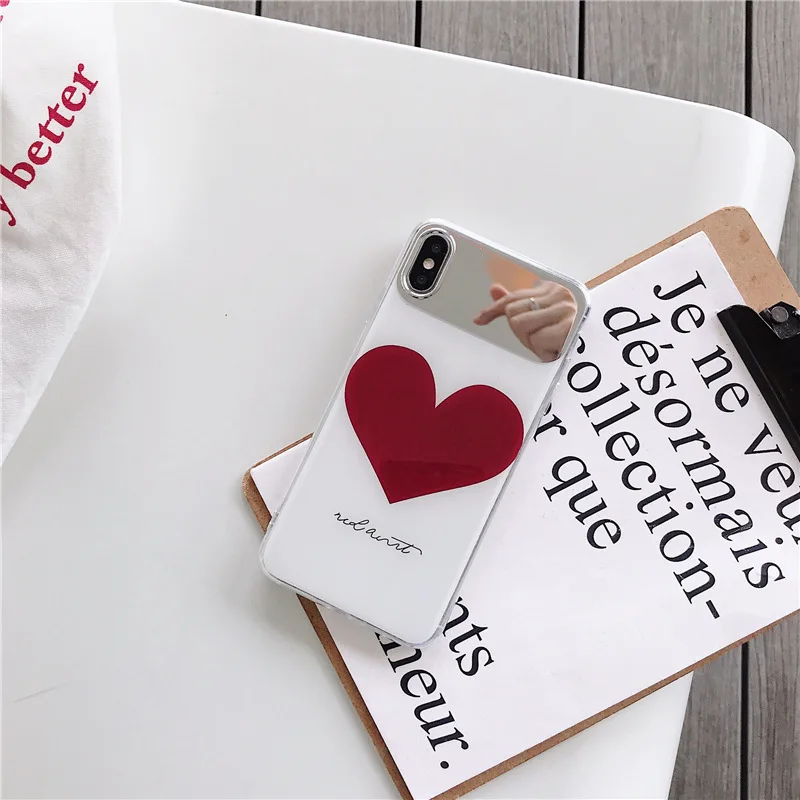 Case For Iphone XR Case Iphone 7 6 6s 8 Plus Cute Heart Phone Cover With Makeup Mirror For Iphone X XS Mas Girl Case 2019 Case For Iphone XR Case Iphone 7 6 6s 8 Plus Cute Heart Phone Cover With Makeup Mirror For Iphone X XS Mas Girl Case 2019