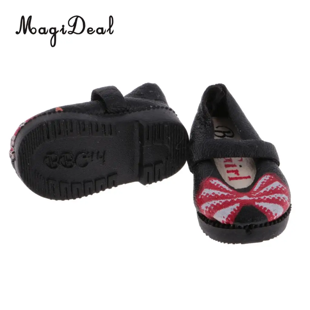 2 Pairs Doll Ankle Belt Shoes Flat Shoes for Azone Licca 1/6 OB Blythe Dolls Dress up Accessories