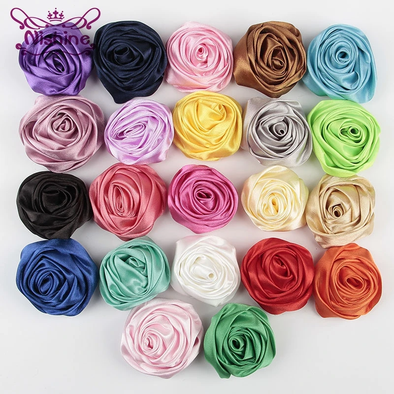 Nishine 10pcs/lot 2" Handmade Rolled Soft Satin Rose Flowers Artifcial Solid DIY Fabric Flowers For Kids Headwear Accessories
Nishine 10pcs/lot 2" Handmade Rolled Soft Satin Rose Flowers Artifcial Solid DIY Fabric Flowers For Kids Headwear Accessories