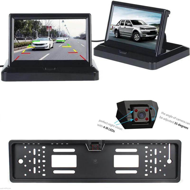 4.3 TFT LCD Monitor Parking Camera car-detector Backup Cam + Car Europe License Plate Frame Rear view Camera , Free Shipping
4.3 TFT LCD Monitor Parking Camera car-detector Backup Cam + Car Europe License Plate Frame Rear view Camera , Free Shipping