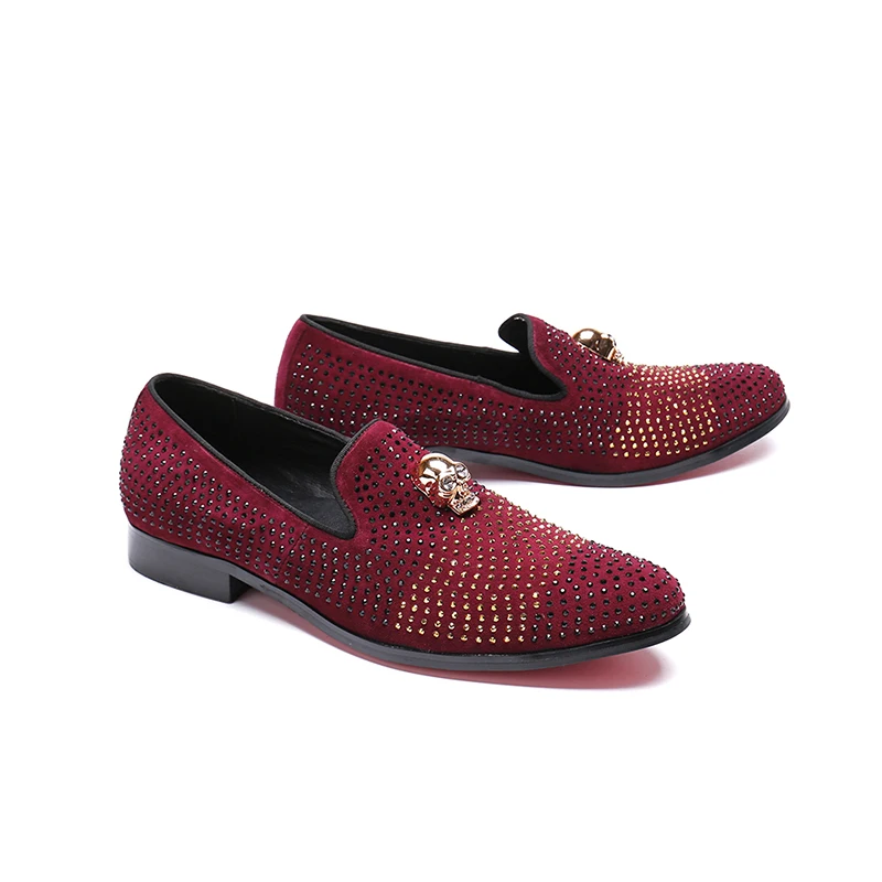 Men's Rivet skull pattern Flat Casual Shoes fashion slip-on genuine leather red Comfortable wedding shoes men size 38-46
Men's Rivet skull pattern Flat Casual Shoes fashion slip-on genuine leather red Comfortable wedding shoes men size 38-46