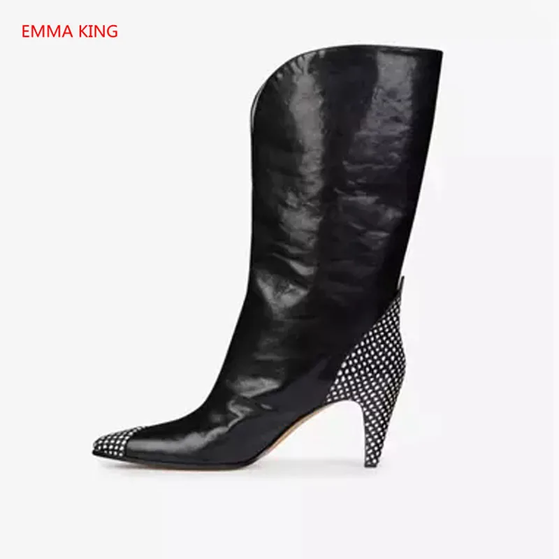 Fashion Mixed Color Women Winter Boots Slip On Mid Calf Boots For Women Pointed Toe High Heels 2018 New Stiletto Heel Boots
Fashion Mixed Color Women Winter Boots Slip On Mid Calf Boots For Women Pointed Toe High Heels 2018 New Stiletto Heel Boots