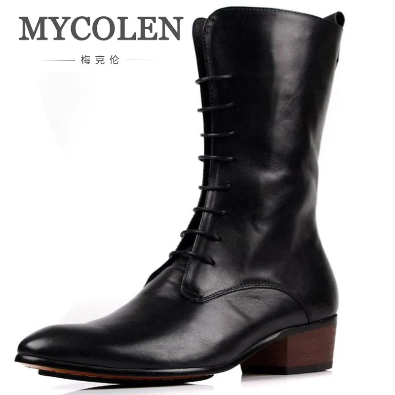 MYCOLEN 2019 Men Boots Genuine Leather Men Shoes Mid-Calf Motorcycle Boots Male Low Heels Men Footwear Bottine
MYCOLEN 2019 Men Boots Genuine Leather Men Shoes Mid-Calf Motorcycle Boots Male Low Heels Men Footwear Bottine