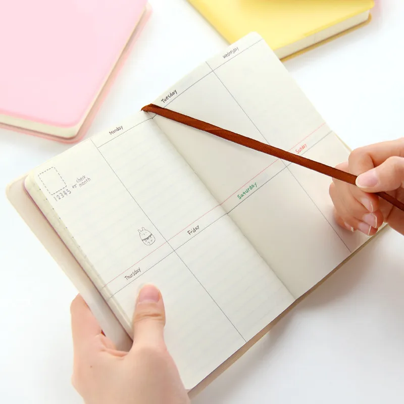 Фото Year 2018-2019 Cute Diary Any Planner Pocket Journal Kawaii Notebook Agenda Scheduler Memo 4 Colors Korean WJ-XXWJ215- | Канцтовары для