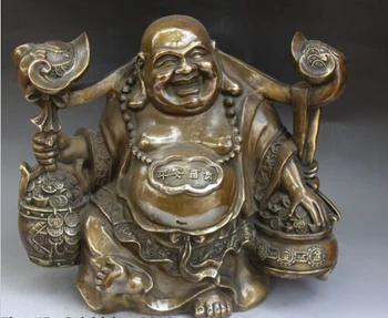 RHS0181 17" Chinese Bronze Stand Happy Laugh Maitreya Buddha treasure Bowl Money Statue
RHS0181 17" Chinese Bronze Stand Happy Laugh Maitreya Buddha treasure Bowl Money Statue