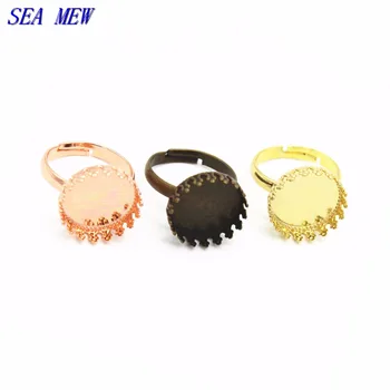 SEA MEW 20 PCS Copper Ring Settings 15mm Round Cabochon Base 6 Colors Adjustable Ring Blank Tray For Women DIY Jewelry Making
SEA MEW 20 PCS Copper Ring Settings 15mm Round Cabochon Base 6 Colors Adjustable Ring Blank Tray For Women DIY Jewelry Making