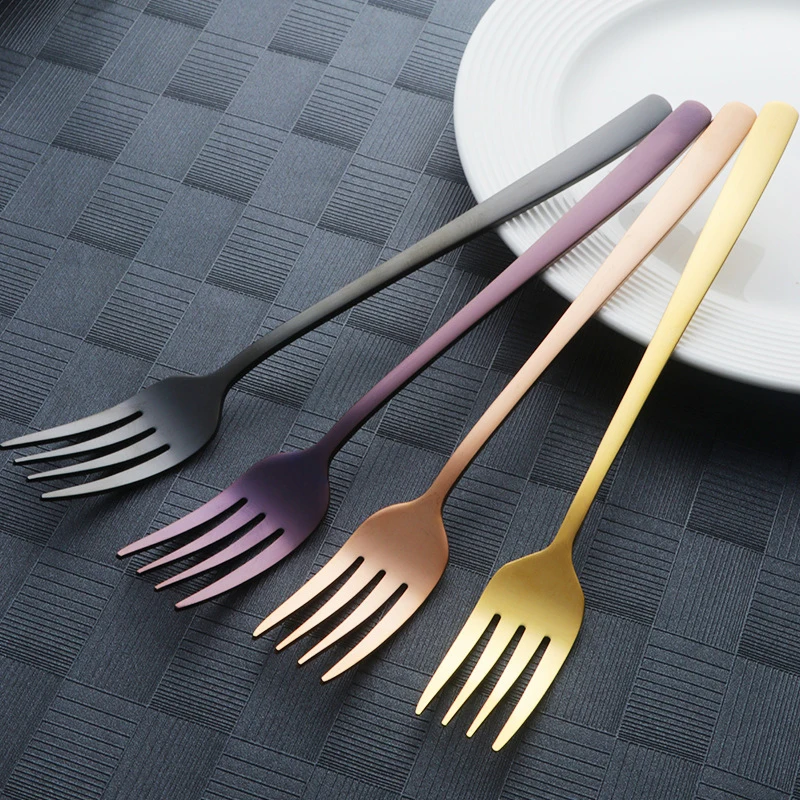 Sale 1PC Stainless Steel Dinner Fork Korea Colourful Dessert Fork With Long Handle Gold Blue Fork Set for Hotel Party Supplies
Sale 1PC Stainless Steel Dinner Fork Korea Colourful Dessert Fork With Long Handle Gold Blue Fork Set for Hotel Party Supplies