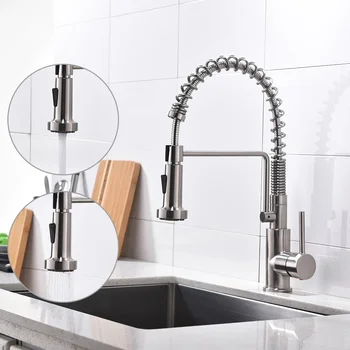 SHBSHAIMY Brushed Nickel Kitchen Faucet Pull out 360 Rotation Chrome Faucet Deck Mounted Hot cold water Mixer Kitchen torneira
SHBSHAIMY Brushed Nickel Kitchen Faucet Pull out 360 Rotation Chrome Faucet Deck Mounted Hot cold water Mixer Kitchen torneira