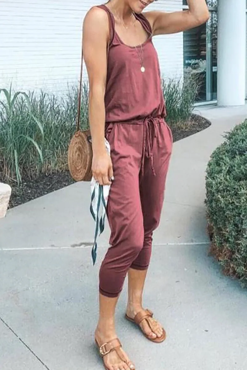 Office Ladies Jumpsuit Casual Wear To Work Overalls Loose Streetwear Sleeveless Solid Playsuit Elastic Waist Jumpsuit 2019
Office Ladies Jumpsuit Casual Wear To Work Overalls Loose Streetwear Sleeveless Solid Playsuit Elastic Waist Jumpsuit 2019