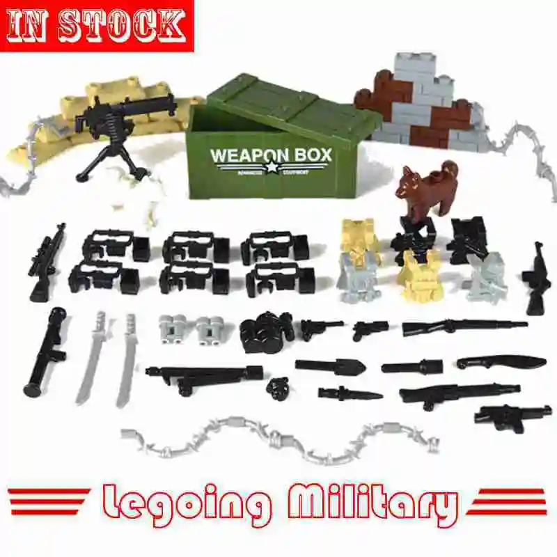 Legoing Military Accessories Kit Army Guns War Weapons Set Box Dog Modern Action Figures Building Blocks Toy Compatible Legoings
Legoing Military Accessories Kit Army Guns War Weapons Set Box Dog Modern Action Figures Building Blocks Toy Compatible Legoings