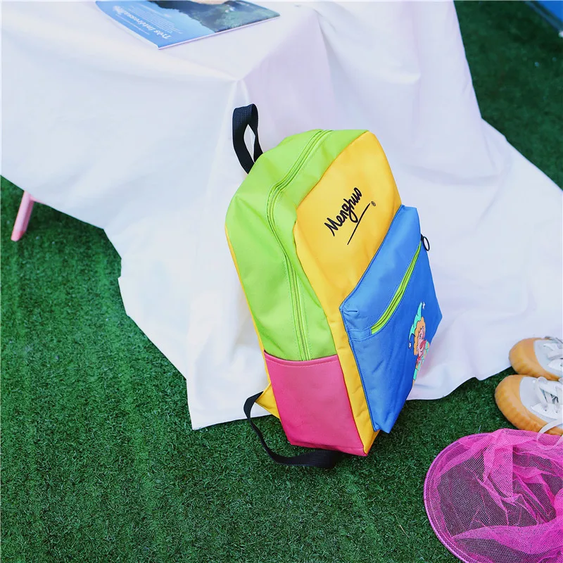Menghuo Panelled Backpack Women Large Capacity School Backpack Bags for Girls 2018 Clown Printing Ultralight Backpack MochilasIMG_8325