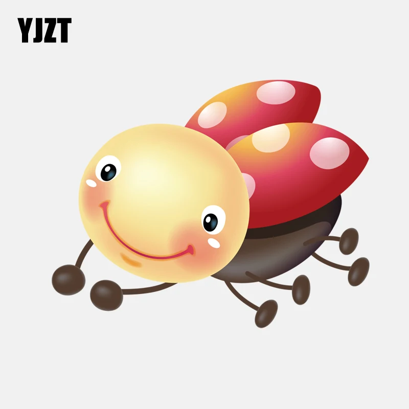 YJZT 15 2 см * 11 5 мультфильм смайлики Божья коровка Наклейка ПВХ мотоцикл стикер