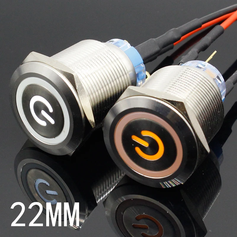 22mm Waterproof Latching Stainless Steel Metal Lamp LED Light Horn Power Push Button Switch Car Auto Engine Start PC 5V 12V 24V
22mm Waterproof Latching Stainless Steel Metal Lamp LED Light Horn Power Push Button Switch Car Auto Engine Start PC 5V 12V 24V