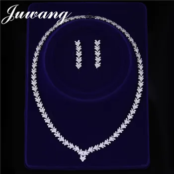 JUWANG Brand Luxury Jewelry Set Sliver Color Water Drop AAA+ Cubic Zirconia Necklace & Earrings Jewelry Set For Bridal Wedding
JUWANG Brand Luxury Jewelry Set Sliver Color Water Drop AAA+ Cubic Zirconia Necklace & Earrings Jewelry Set For Bridal Wedding