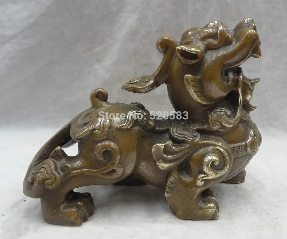 8" Chinese Bronze FengShui RuYi Wealth Coin Unicorn Statue Copper Kylin Animals
8" Chinese Bronze FengShui RuYi Wealth Coin Unicorn Statue Copper Kylin Animals