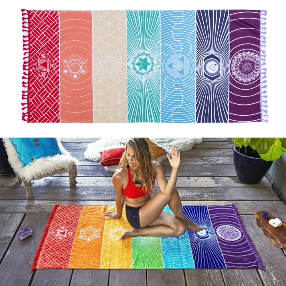 Rainbow Stripes Scarf Bohemia Wall Hanging Blanket Summer Beach Towel Yoga Mat Chakra Colored Tapestry Yoga Mat
Rainbow Stripes Scarf Bohemia Wall Hanging Blanket Summer Beach Towel Yoga Mat Chakra Colored Tapestry Yoga Mat