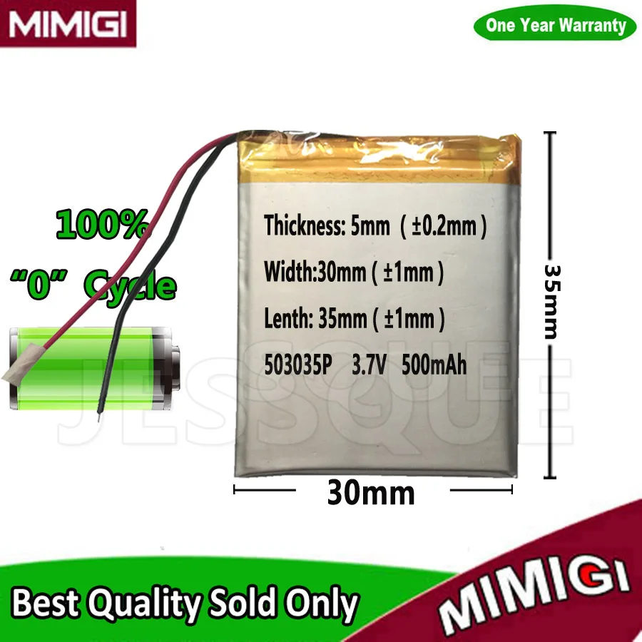 3.7V 500mAh 503035 Battery For GPS PSP DVR MP4 R tachograph GPS Speaker Bluetooth Headset Smart Watch Batterie Accumulator AKKU
3.7V 500mAh 503035 Battery For GPS PSP DVR MP4 R tachograph GPS Speaker Bluetooth Headset Smart Watch Batterie Accumulator AKKU