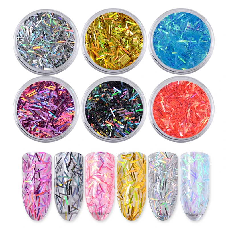 6Pcs Long Laser Gold Silver Nail Sequins Shining Glitter Paillette UV Gel Polish DIY Accessories Manicure Nail Art Decoration
6Pcs Long Laser Gold Silver Nail Sequins Shining Glitter Paillette UV Gel Polish DIY Accessories Manicure Nail Art Decoration
