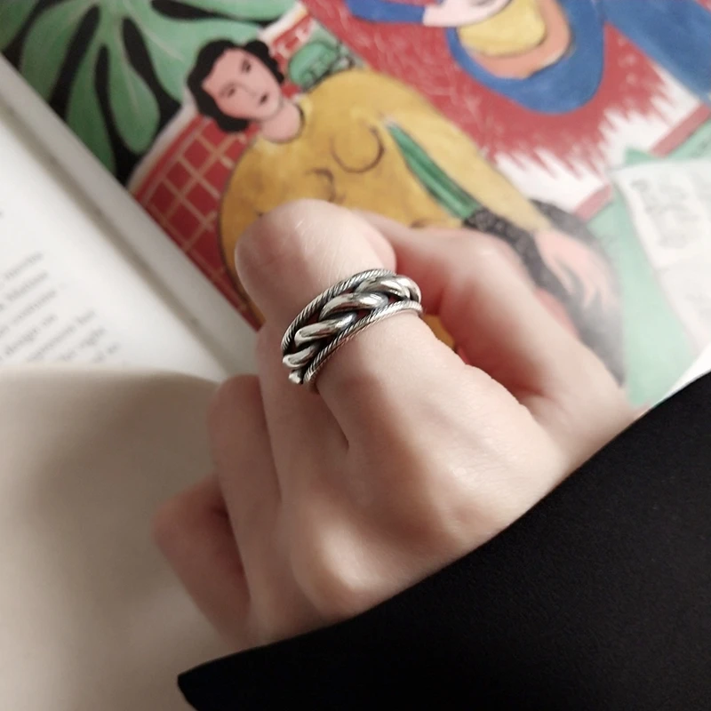 LouLeur 925 sterling silver vintage twist weave open rings silver industrial wind Texture creative rings for women fine jewelry
LouLeur 925 sterling silver vintage twist weave open rings silver industrial wind Texture creative rings for women fine jewelry