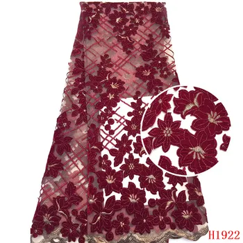 African lace fabrics Red nigerian tulle lace fabric with Stones Latest fashion velvet Tulle lace fabric HJ1922-1
African lace fabrics Red nigerian tulle lace fabric with Stones Latest fashion velvet Tulle lace fabric HJ1922-1