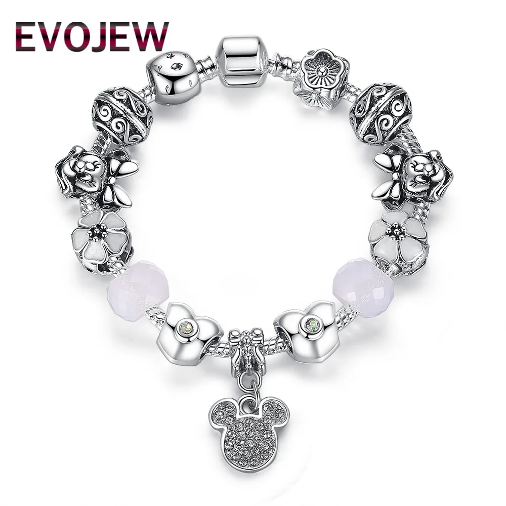Animal Mickey Charm Bracelets & Bangles Fashion Jewelry Silver Minnie Heart Crystal Bracelet for Women DIY Handmade for Girl
Animal Mickey Charm Bracelets & Bangles Fashion Jewelry Silver Minnie Heart Crystal Bracelet for Women DIY Handmade for Girl