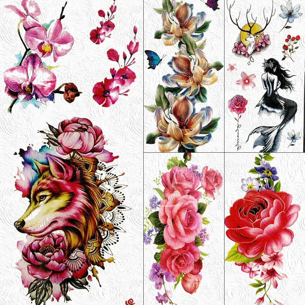 Временные татуировки Beauty Wolf Fox, наклейка с цветами и розами, боди-арт на руку, водонепроницаемые татуировки для женщин, бумажные искусственные сексуальные татуировки «сделай сам» для девушек
Временные татуировки Beauty Wolf Fox, наклейка с цветами и розами, боди-арт на руку, водонепроницаемые татуировки для женщин, бумажные искусственные сексуальные татуировки «сделай сам» для девушек