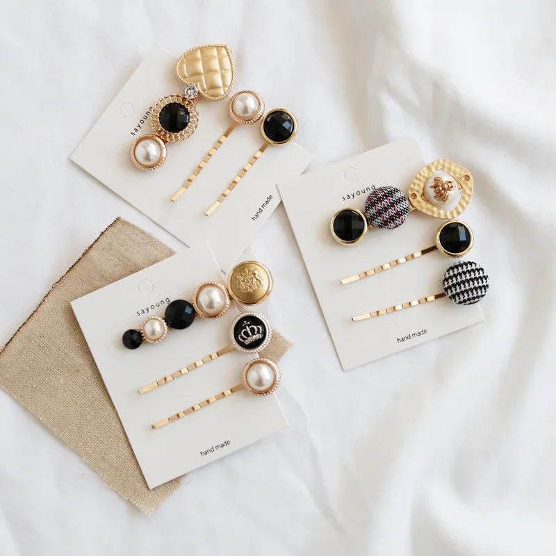 Cute Japan ins Crown Metal Star Bees Hairpin Houndstooth Button Pearl Side Hair Clip for Women Girl Weeding Hair Accessorie
Cute Japan ins Crown Metal Star Bees Hairpin Houndstooth Button Pearl Side Hair Clip for Women Girl Weeding Hair Accessorie