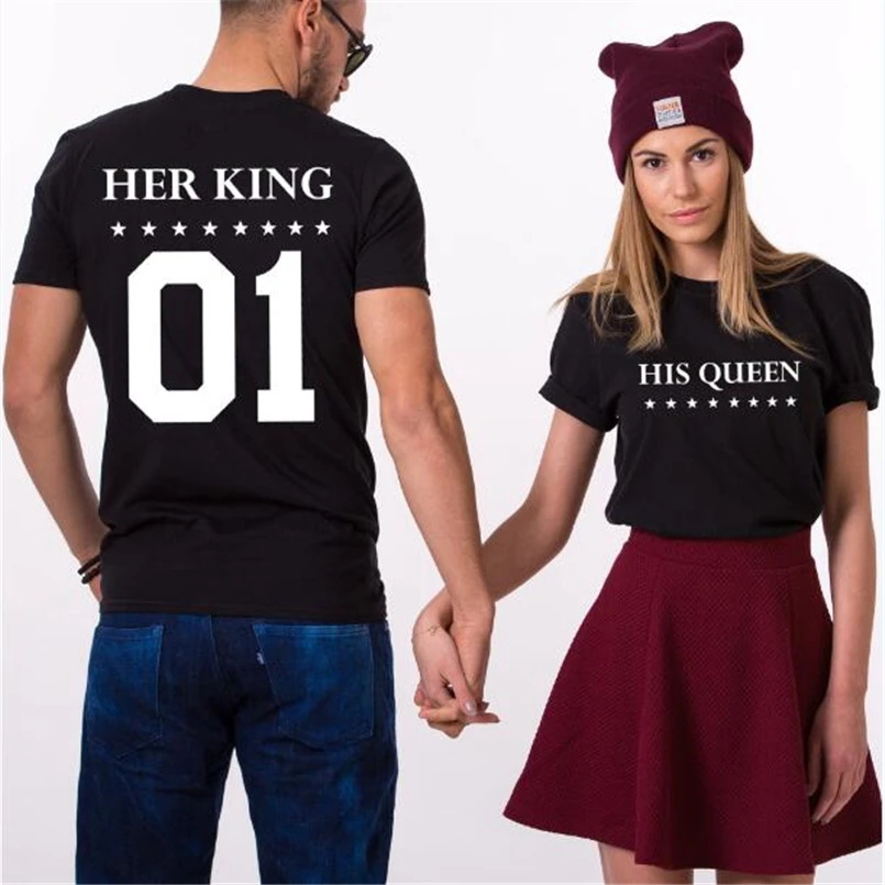 Her King His Queen T-shirt King Queen Couple TShirts Funny Lovers Printed T Shirt Men Women Casual Cotton Valentine's Tshirt Top
Her King His Queen T-shirt King Queen Couple TShirts Funny Lovers Printed T Shirt Men Women Casual Cotton Valentine's Tshirt Top