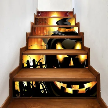 6pcs/set Gloomy house witch Pumpkin Stair Sticker Removable Stair Sticker Self-adhesive Waterproof Wall Sticker Festive Decor
6pcs/set Gloomy house witch Pumpkin Stair Sticker Removable Stair Sticker Self-adhesive Waterproof Wall Sticker Festive Decor