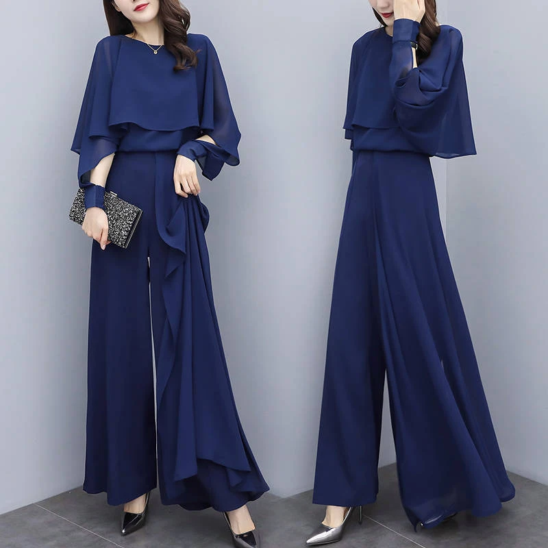 Work Pant Suits OL 2 Piece Sets Chiffon Shirt & Wide leg pantsTrousers Suit For Women Set Female Spring
Work Pant Suits OL 2 Piece Sets Chiffon Shirt & Wide leg pantsTrousers Suit For Women Set Female Spring