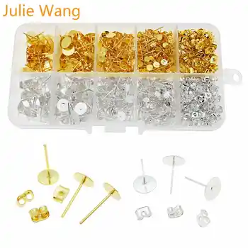 Julie Wang 1600PCS/Box Iron Stud Earring Post And Earring Butterfly Back Mixed Gold Silver Accessory Set Earrings Jewelry Making
Julie Wang 1600PCS/Box Iron Stud Earring Post And Earring Butterfly Back Mixed Gold Silver Accessory Set Earrings Jewelry Making