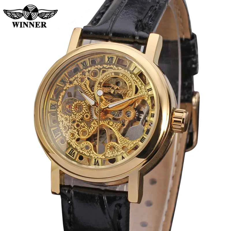 WINNER Top Brand Luxury Women Watch Leather Ladies Clock Hand Wind Mechanical Watches Classic Skeleton Female Clocks 0161
WINNER Top Brand Luxury Women Watch Leather Ladies Clock Hand Wind Mechanical Watches Classic Skeleton Female Clocks 0161