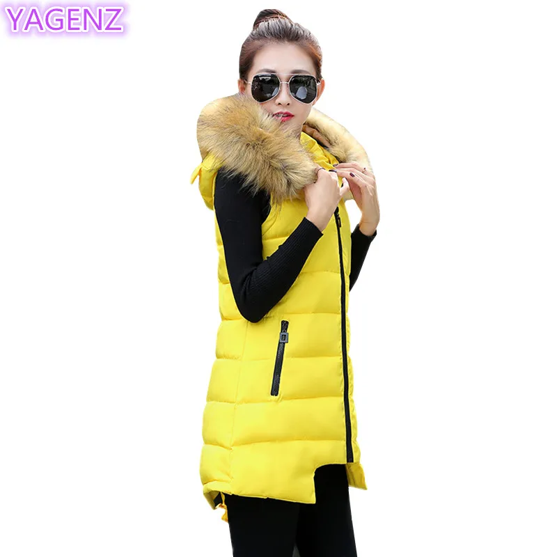 YAGENZ Large Size Women Hooded Coat Winter New Fashion Women Long Section Cotton Clothing Vest Female Hooded Fur Collar Tops 323
YAGENZ Large Size Women Hooded Coat Winter New Fashion Women Long Section Cotton Clothing Vest Female Hooded Fur Collar Tops 323