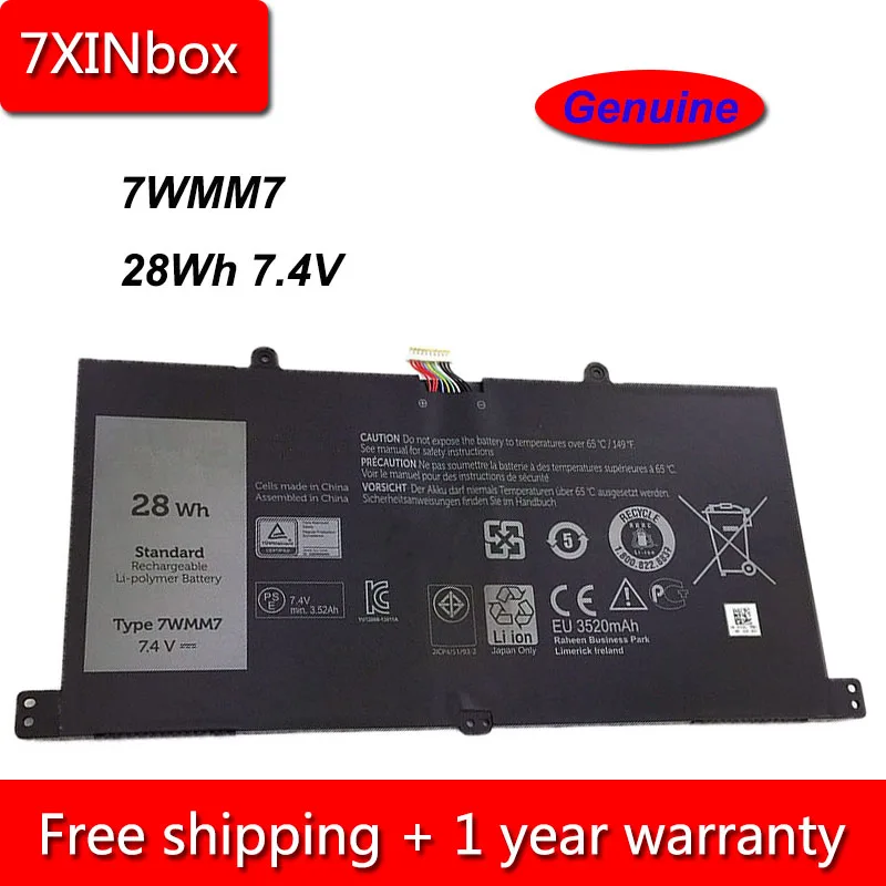 7XINbox 28Wh 7.4V Genuine 7WMM7 Laptop Battery For Dell Venue 11 Pro Keyboard Dock D1R74 CFC6C CP305193L1 DL011301-PLP22G01
7XINbox 28Wh 7.4V Genuine 7WMM7 Laptop Battery For Dell Venue 11 Pro Keyboard Dock D1R74 CFC6C CP305193L1 DL011301-PLP22G01