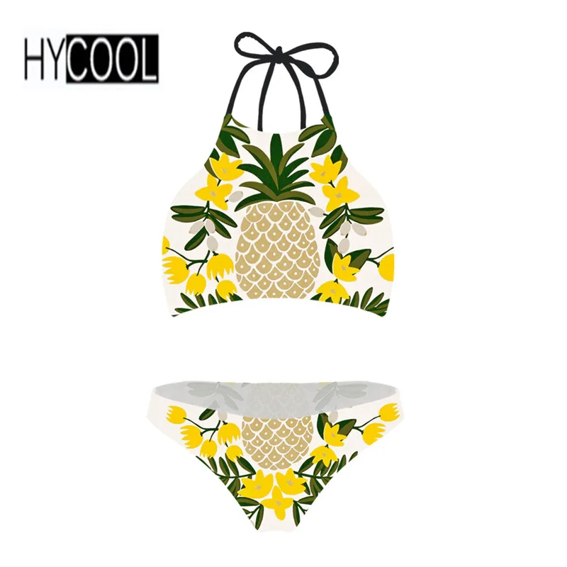 Женский купальник HYCOOL 2019 бикини с принтом ананасов бананов пикантный летний
