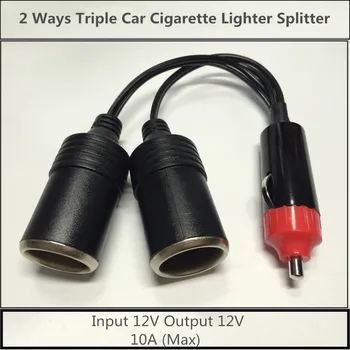 Universal 2 Ways Triple Car Cigarette Lighter Splitter Female Socket Plug Power Adapter Connector, input 12V Output 12V 10A 120W
Universal 2 Ways Triple Car Cigarette Lighter Splitter Female Socket Plug Power Adapter Connector, input 12V Output 12V 10A 120W